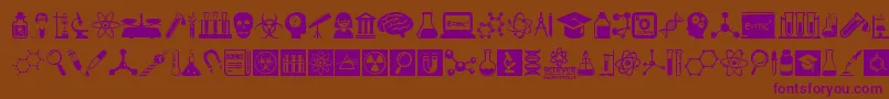 ScienceIcons Font – Purple Fonts on Brown Background