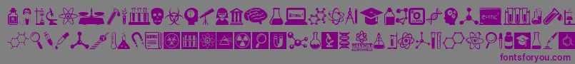 フォントScienceIcons – 紫色のフォント、灰色の背景