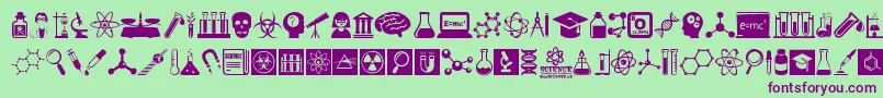 ScienceIcons Font – Purple Fonts on Green Background