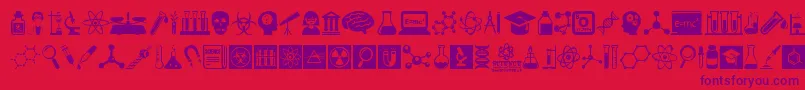 Шрифт ScienceIcons – фиолетовые шрифты на красном фоне