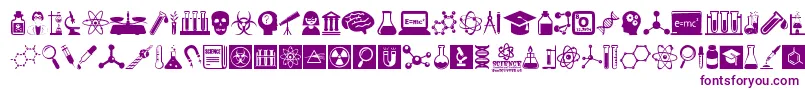 ScienceIcons Font – Purple Fonts on White Background