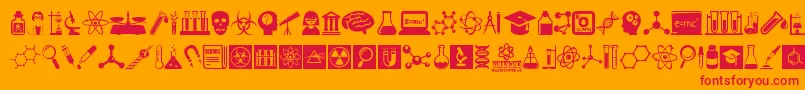 ScienceIcons Font – Red Fonts on Orange Background