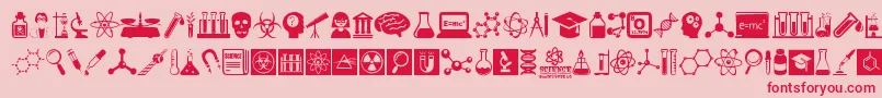 Fonte ScienceIcons – fontes vermelhas em um fundo rosa