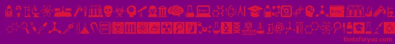 ScienceIcons Font – Red Fonts on Purple Background