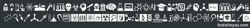 フォントScienceIcons – 黒い背景に白い文字