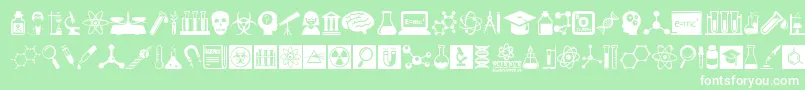 フォントScienceIcons – 緑の背景に白い文字