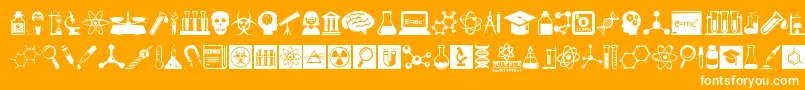 ScienceIcons Font – White Fonts on Orange Background