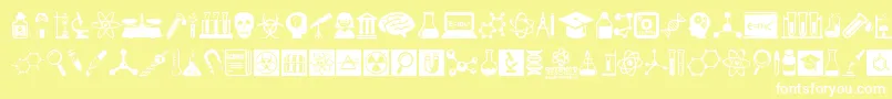 Fonte ScienceIcons – fontes brancas em um fundo amarelo