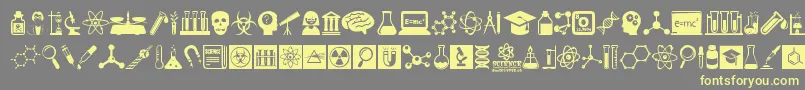 ScienceIcons-Schriftart – Gelbe Schriften auf grauem Hintergrund