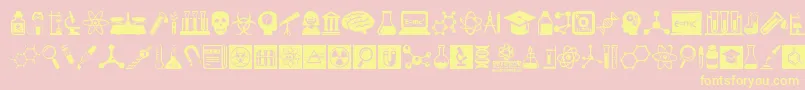 ScienceIcons Font – Yellow Fonts on Pink Background