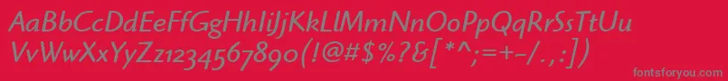 HighlanderOsItcTtBookitalic Font – Gray Fonts on Red Background