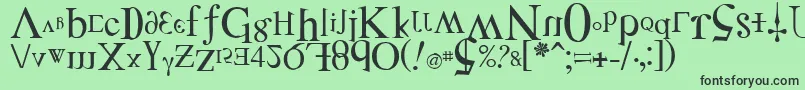 フォントDistf – 緑の背景に黒い文字