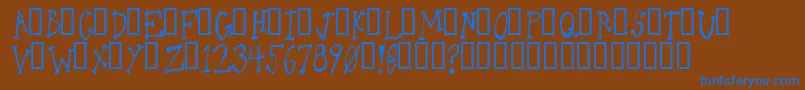 Шрифт Oneld – синие шрифты на коричневом фоне