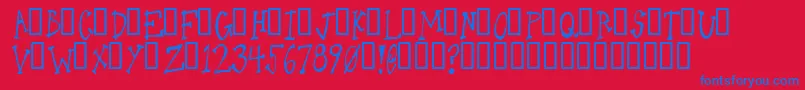 Oneld Font – Blue Fonts on Red Background