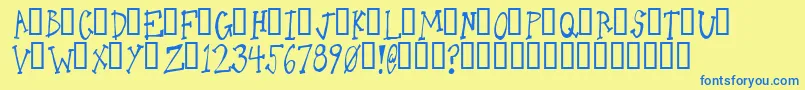 Шрифт Oneld – синие шрифты на жёлтом фоне