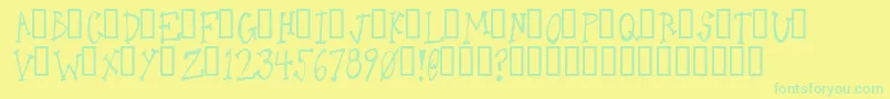Oneld Font – Green Fonts on Yellow Background