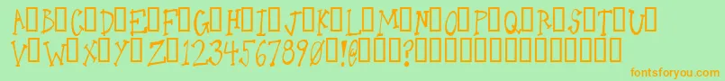 Oneld Font – Orange Fonts on Green Background