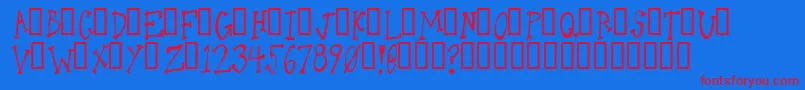 Oneld Font – Red Fonts on Blue Background