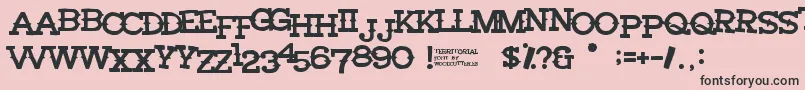 Territorial Font – Black Fonts on Pink Background