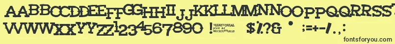 Czcionka Territorial – czarne czcionki na żółtym tle