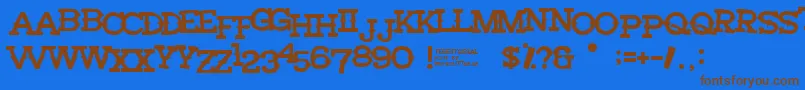 Territorial Font – Brown Fonts on Blue Background