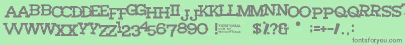 Territorial Font – Gray Fonts on Green Background