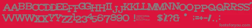 Territorial Font – Gray Fonts on Red Background