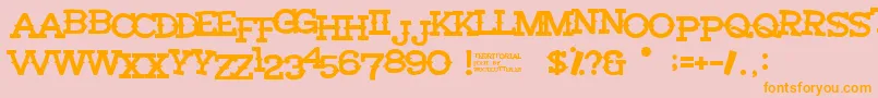 Territorial Font – Orange Fonts on Pink Background