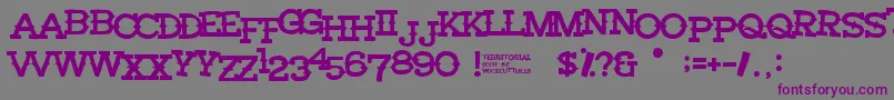 Territorial Font – Purple Fonts on Gray Background