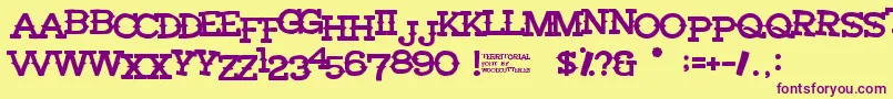 Territorial Font – Purple Fonts on Yellow Background