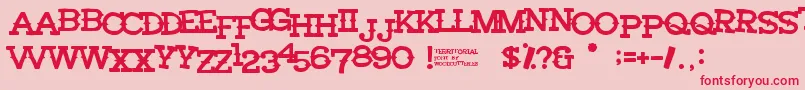 Territorial Font – Red Fonts on Pink Background