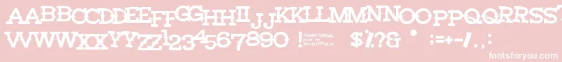 Territorial Font – White Fonts on Pink Background