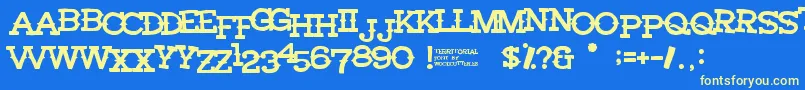 Territorial Font – Yellow Fonts on Blue Background