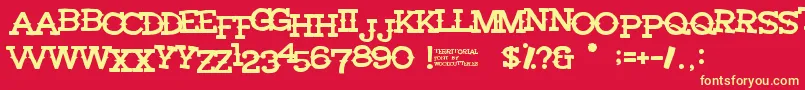 Territorial Font – Yellow Fonts on Red Background