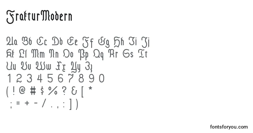 FrakturModern-fontti – aakkoset, numerot, erikoismerkit