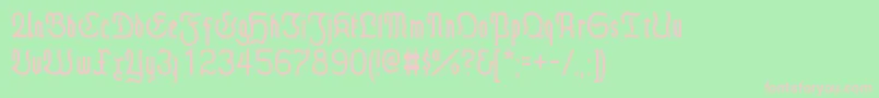 FrakturModern-fontti – vaaleanpunaiset fontit vihreällä taustalla