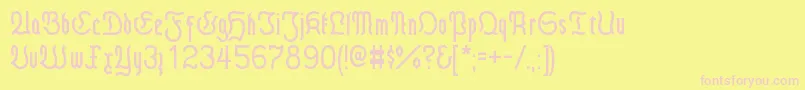 FrakturModern-fontti – vaaleanpunaiset fontit keltaisella taustalla