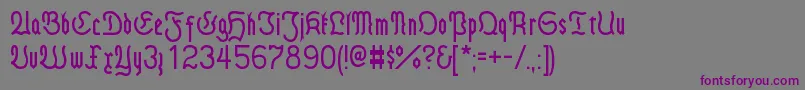 FrakturModern-fontti – violetit fontit harmaalla taustalla