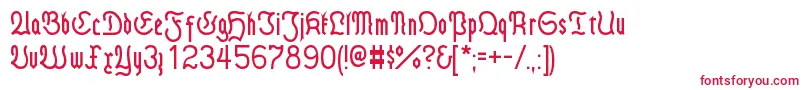 FrakturModern-Schriftart – Rote Schriften auf weißem Hintergrund