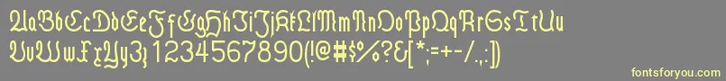 FrakturModern-Schriftart – Gelbe Schriften auf grauem Hintergrund