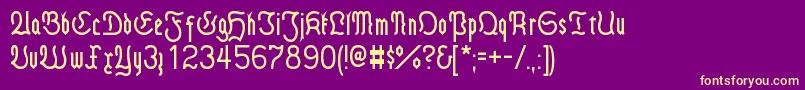 FrakturModern Font – Yellow Fonts on Purple Background