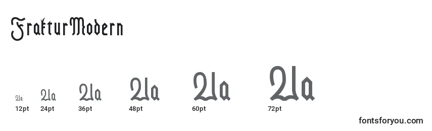 Размеры шрифта FrakturModern