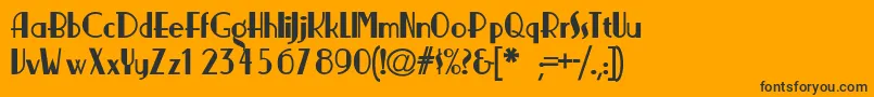 Fonte NickerbockerNormal – fontes pretas em um fundo laranja