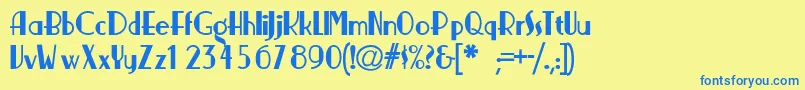 NickerbockerNormal Font – Blue Fonts on Yellow Background