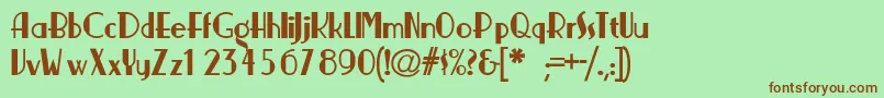 NickerbockerNormal Font – Brown Fonts on Green Background