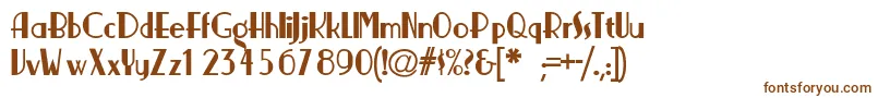 NickerbockerNormal-fontti – ruskeat fontit valkoisella taustalla