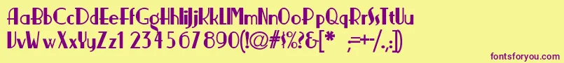 NickerbockerNormal Font – Purple Fonts on Yellow Background
