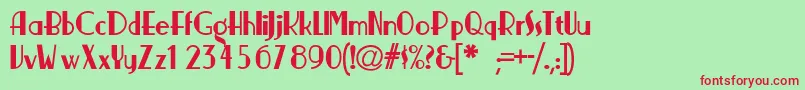 Шрифт NickerbockerNormal – красные шрифты на зелёном фоне
