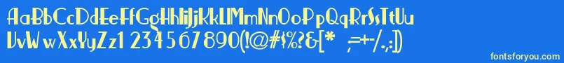 NickerbockerNormal Font – Yellow Fonts on Blue Background