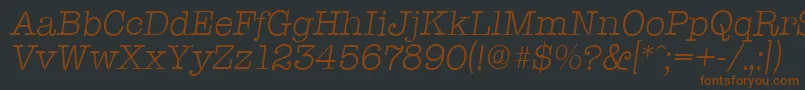 Шрифт TypewriterserialLightItalic – коричневые шрифты на чёрном фоне